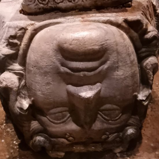 Medusa stone in Basilica Cistern